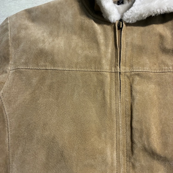 Adler Collection Women's Tan Suede and Faux Fur Hooded Jacket Size L - Picture 6 of 7